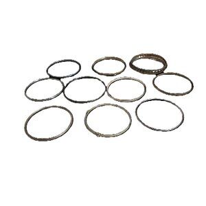 Bundle of 10 Vintage Bangle Bracelets Silver & Gold Tone